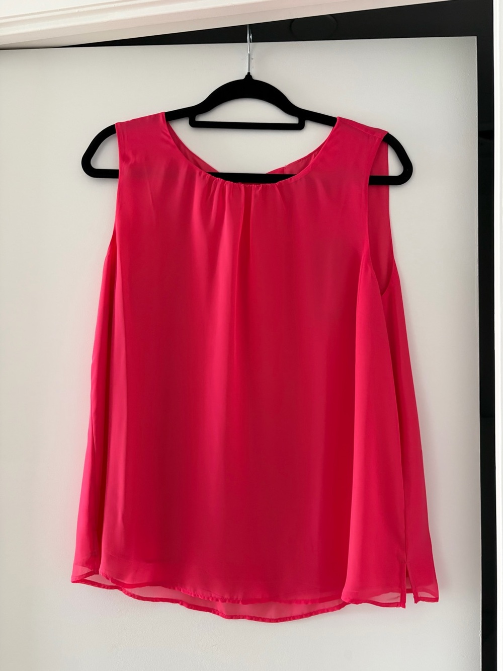 Sleeveless Hot Pink Chiffon Women's Blouse (US XL)